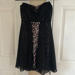 Sequence rose gold and black dress